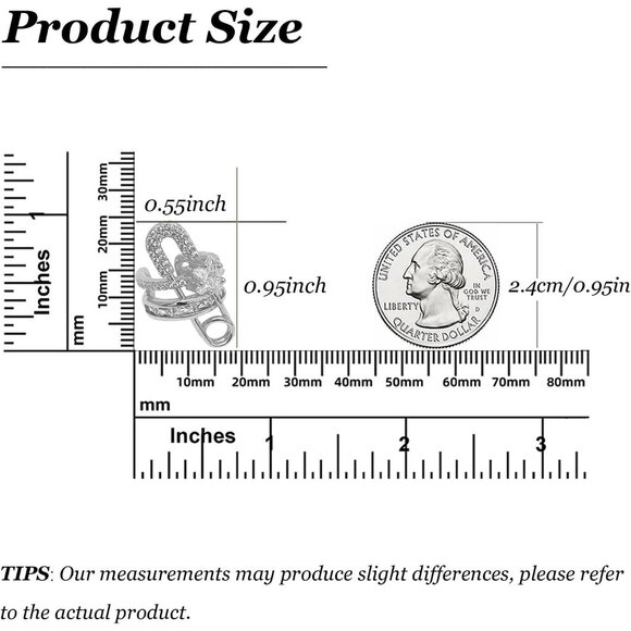 Silver Safety Pin Non Piercing Rhinestone Star Clip on Earring Cartilage Jewelry - Picture 6 of 9